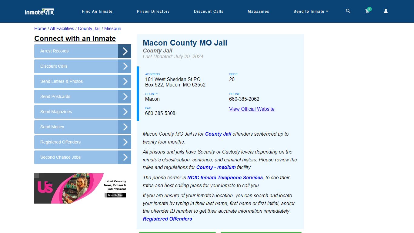 Macon County MO Jail - Inmate Locator